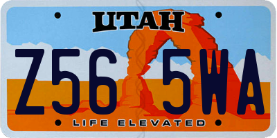 UT license plate Z565WA