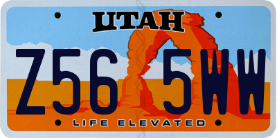 UT license plate Z565WW