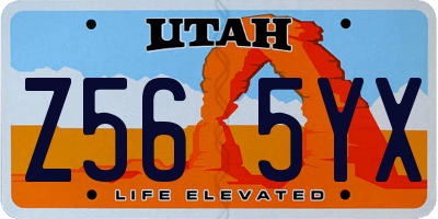 UT license plate Z565YX