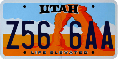 UT license plate Z566AA