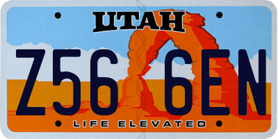 UT license plate Z566EN