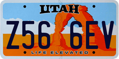 UT license plate Z566EV