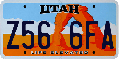 UT license plate Z566FA