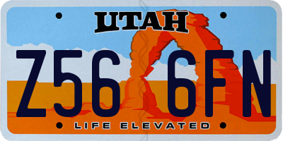 UT license plate Z566FN