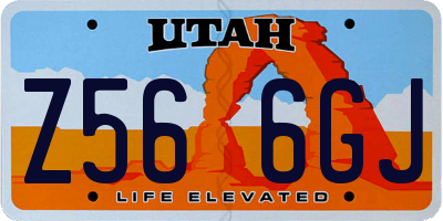 UT license plate Z566GJ