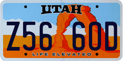 UT license plate Z566OD