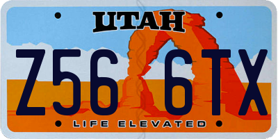 UT license plate Z566TX