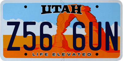 UT license plate Z566UN