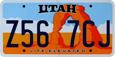 UT license plate Z567CJ