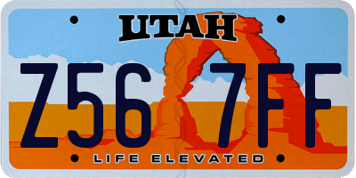 UT license plate Z567FF