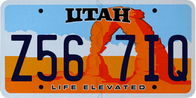UT license plate Z567IQ