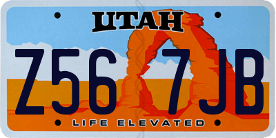 UT license plate Z567JB