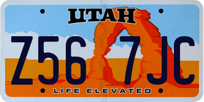 UT license plate Z567JC