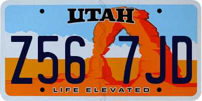 UT license plate Z567JD