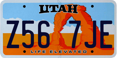 UT license plate Z567JE