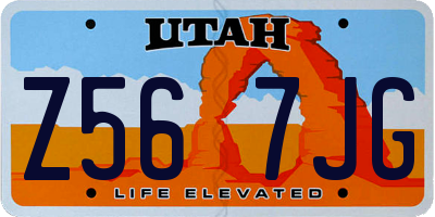 UT license plate Z567JG