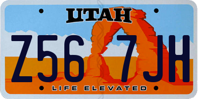 UT license plate Z567JH