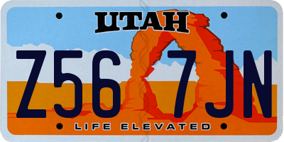 UT license plate Z567JN