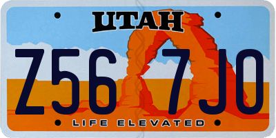 UT license plate Z567JO