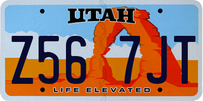 UT license plate Z567JT