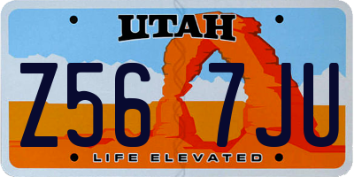 UT license plate Z567JU