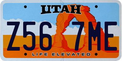 UT license plate Z567ME