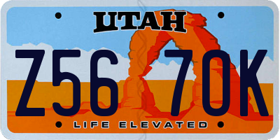 UT license plate Z567OK
