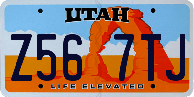 UT license plate Z567TJ