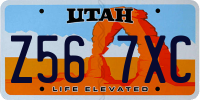 UT license plate Z567XC