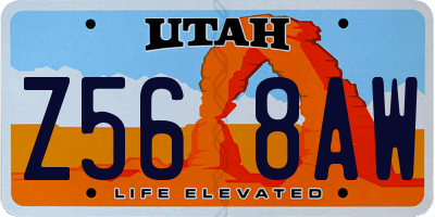 UT license plate Z568AW