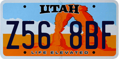 UT license plate Z568BF