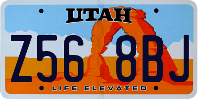 UT license plate Z568BJ