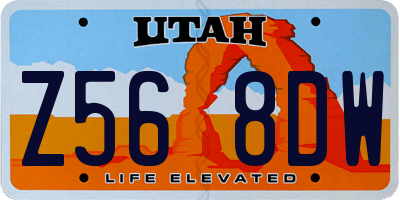UT license plate Z568DW