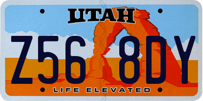 UT license plate Z568DY