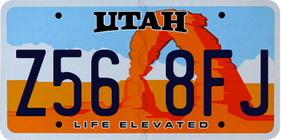 UT license plate Z568FJ