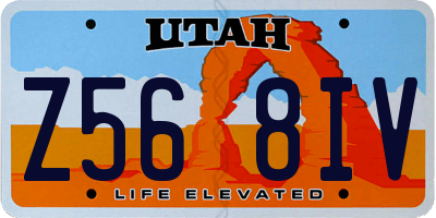 UT license plate Z568IV