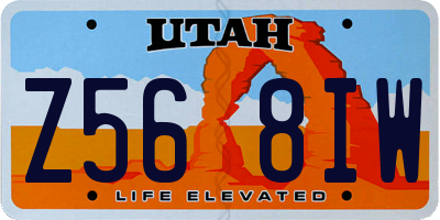 UT license plate Z568IW