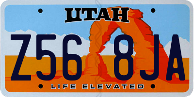 UT license plate Z568JA