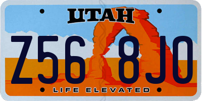 UT license plate Z568JO