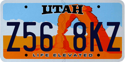 UT license plate Z568KZ