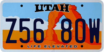UT license plate Z568OW