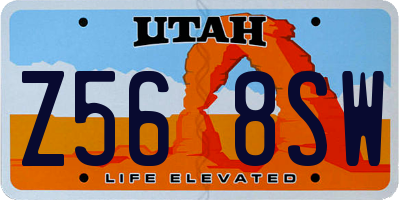UT license plate Z568SW