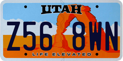 UT license plate Z568WN