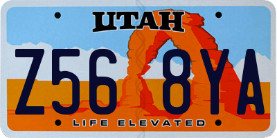 UT license plate Z568YA