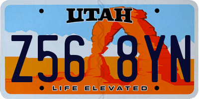 UT license plate Z568YN