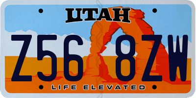 UT license plate Z568ZW