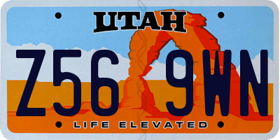 UT license plate Z569WN