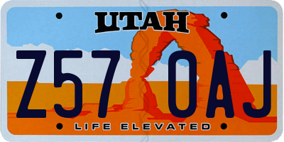 UT license plate Z570AJ