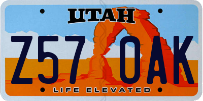 UT license plate Z570AK