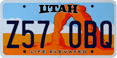UT license plate Z570BQ